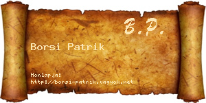 Borsi Patrik névjegykártya