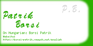 patrik borsi business card